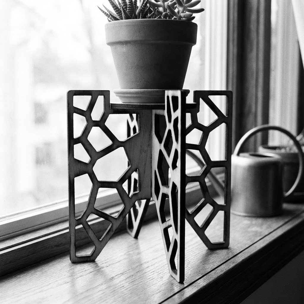 Laser Cut Plant Stand