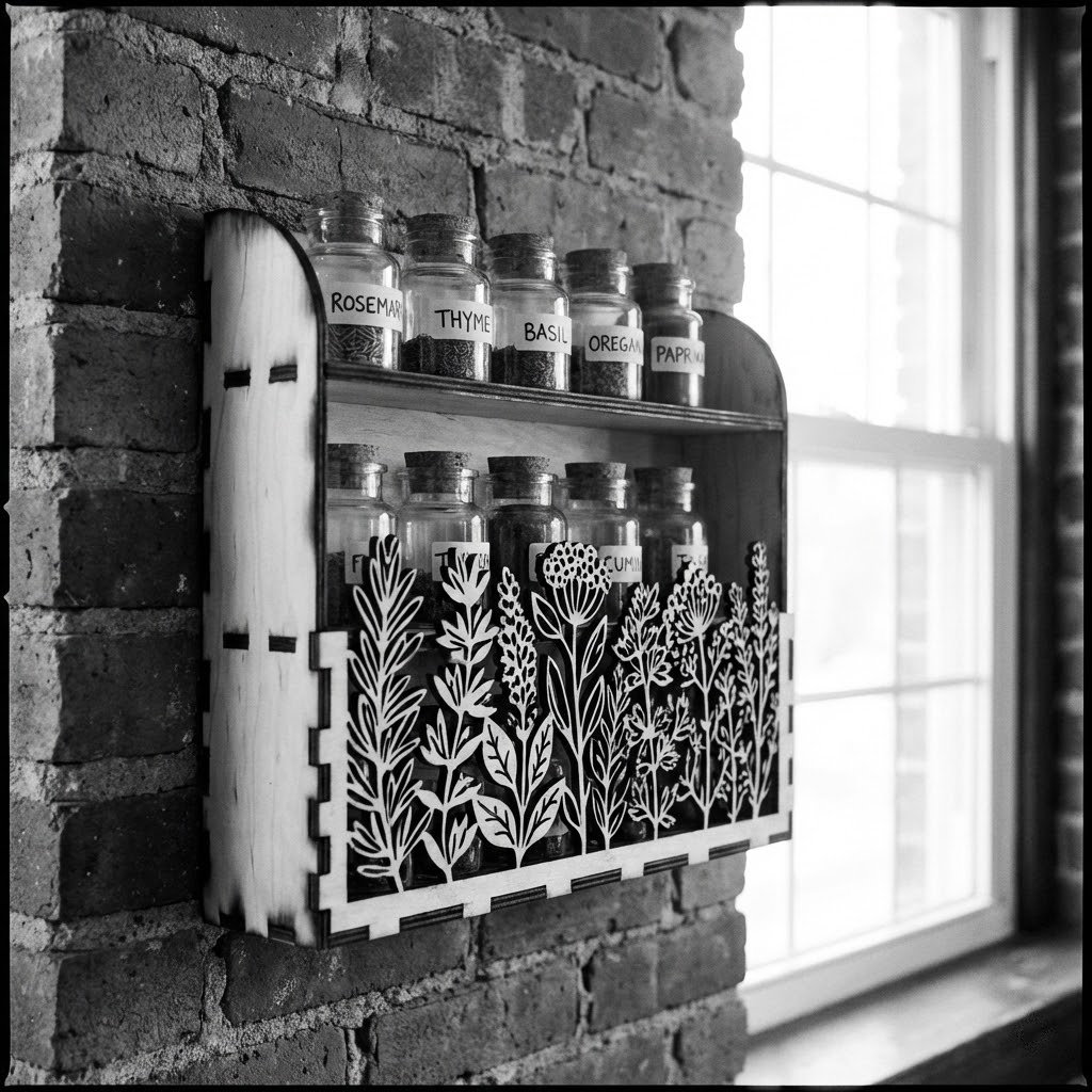 Laser Cut Spice Rack